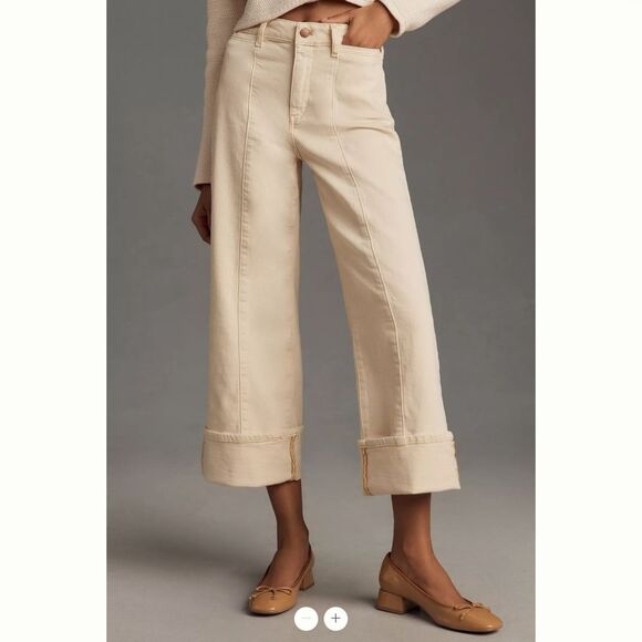 Anthropologie Pilcro Cuffed Crop High-Rise Wide-Leg Jeans - Picture 3 of 6